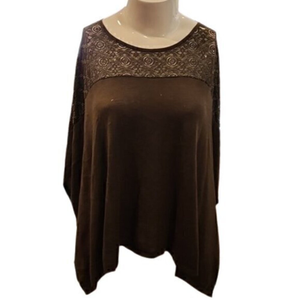 [New York & Co] Green Short Sleeve Poncho Top - Size S/M